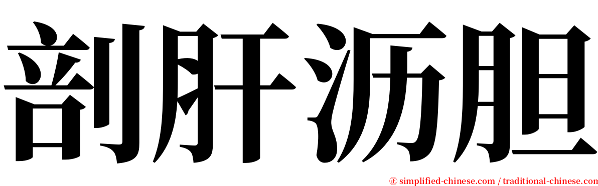剖肝沥胆 serif font