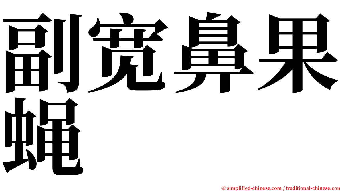副宽鼻果蝇 serif font