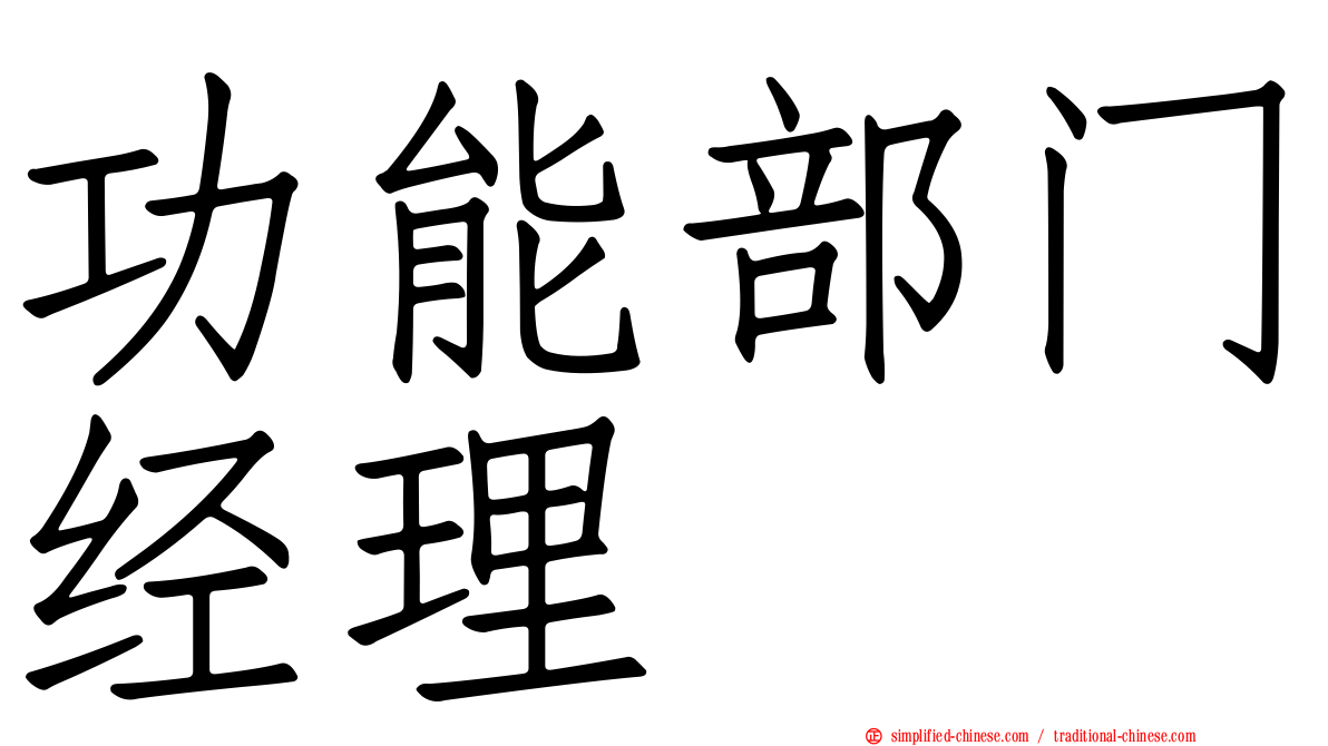 功能部门经理