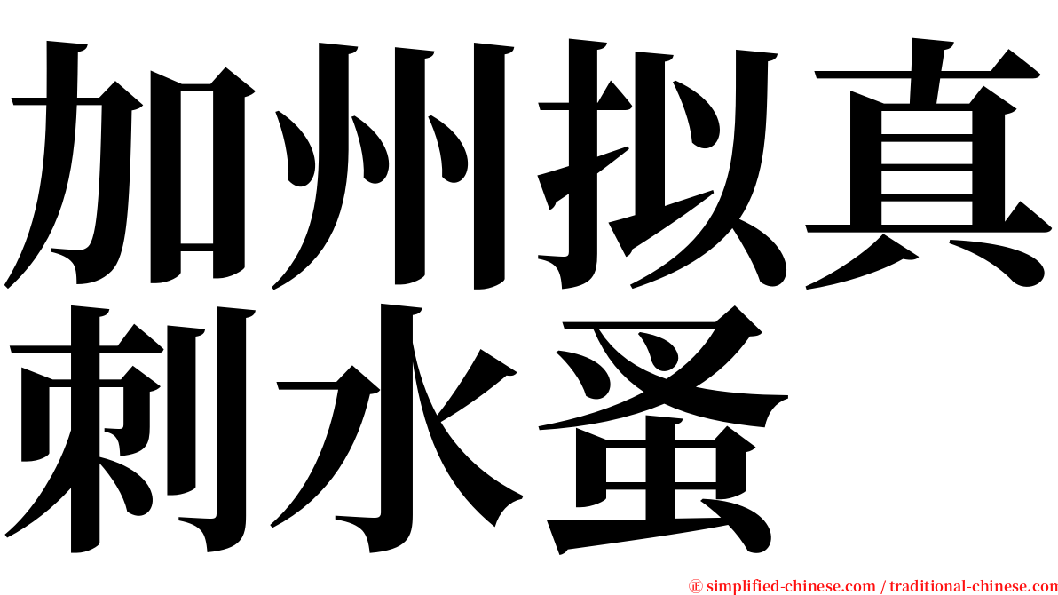 加州拟真刺水蚤 serif font