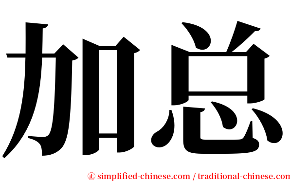 加总 serif font