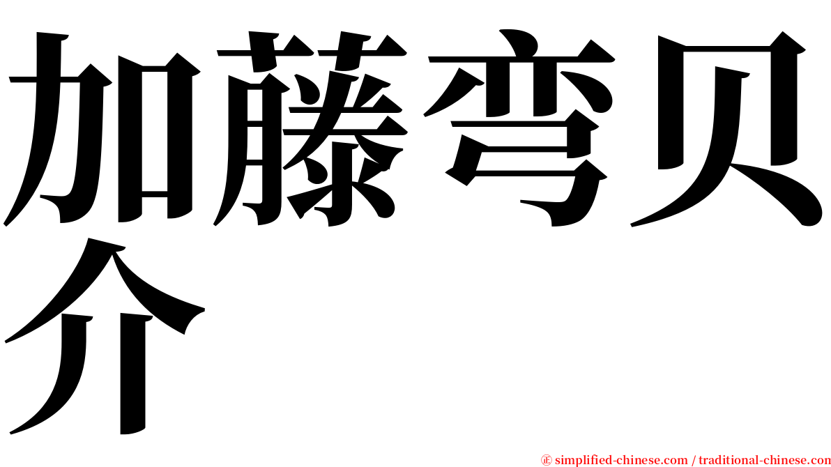 加藤弯贝介 serif font