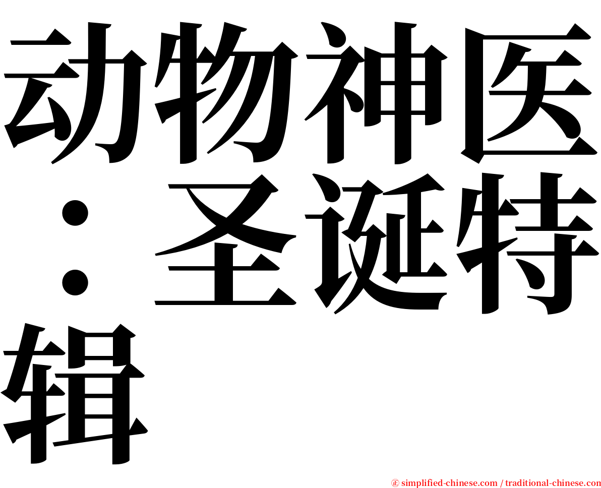 动物神医：圣诞特辑 serif font