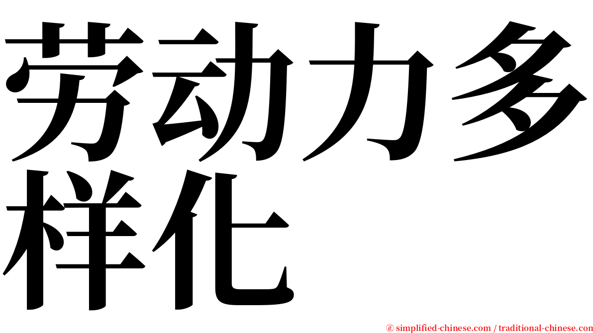 劳动力多样化 serif font