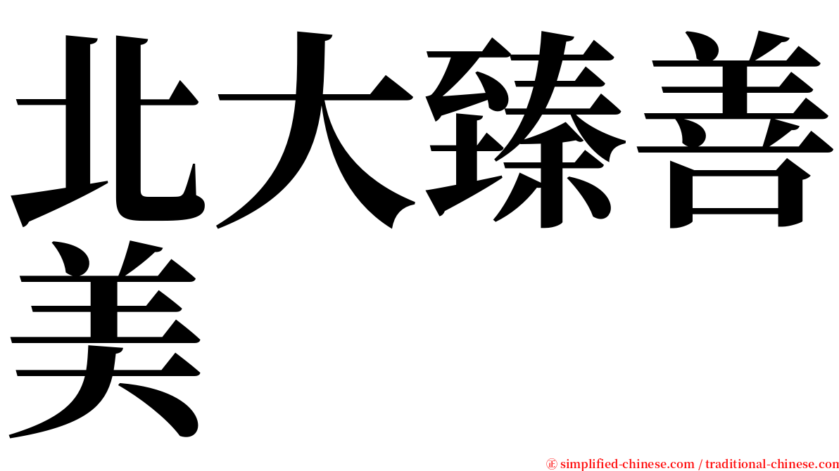 北大臻善美 serif font