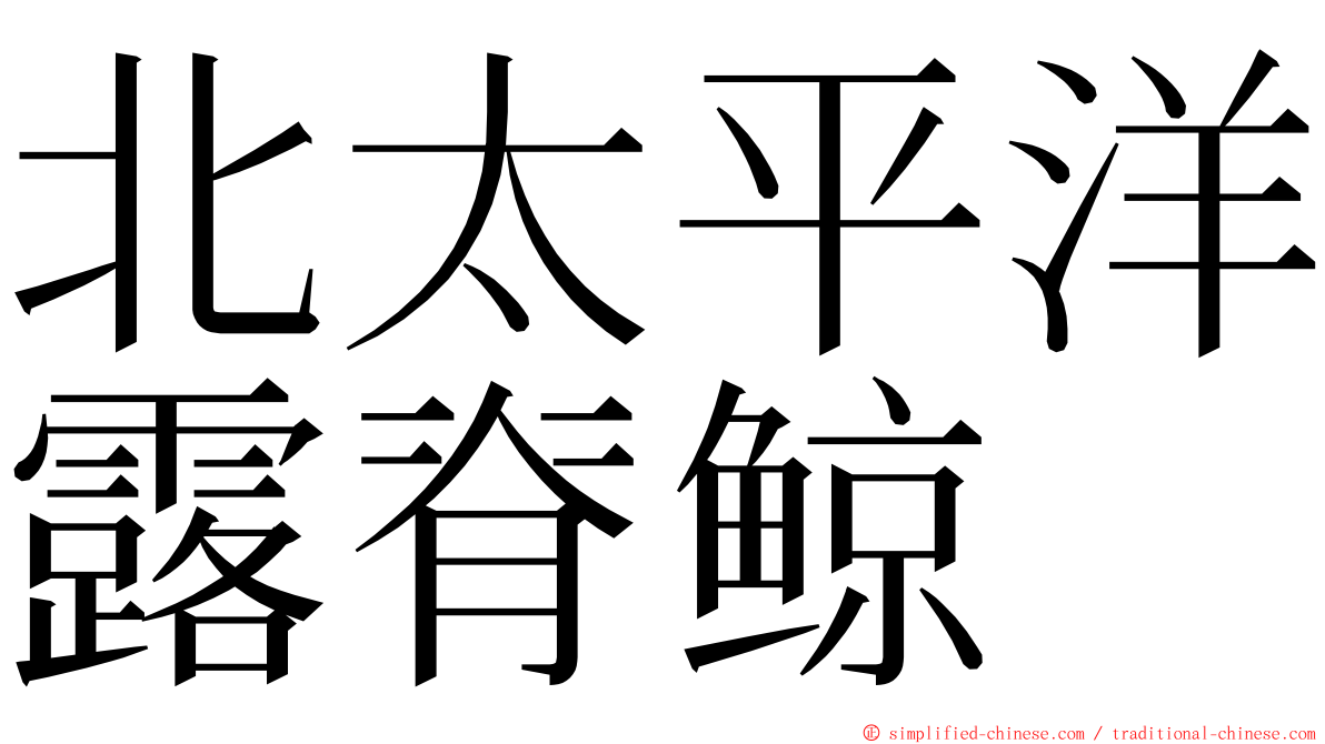 北太平洋露脊鲸 ming font