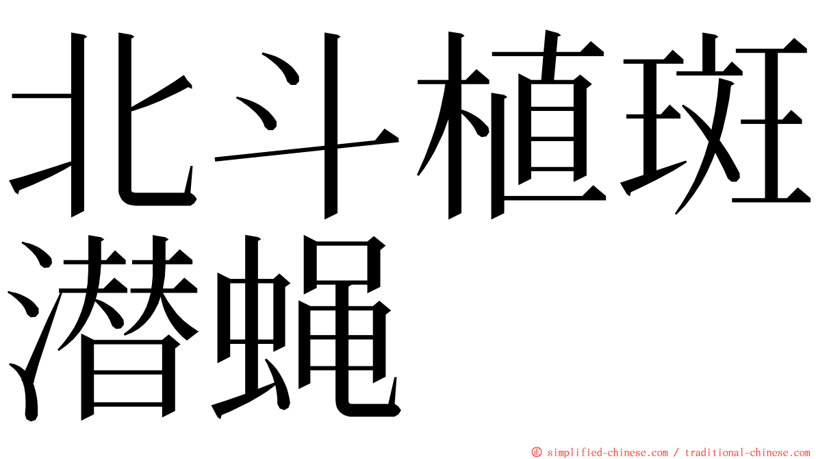 北斗植斑潜蝇 ming font