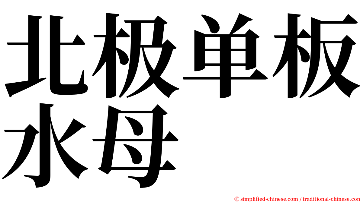 北极单板水母 serif font