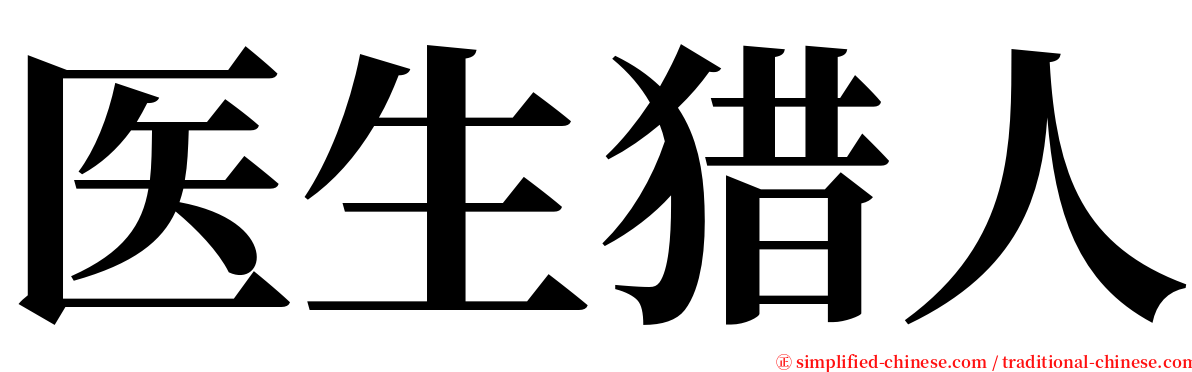 医生猎人 serif font