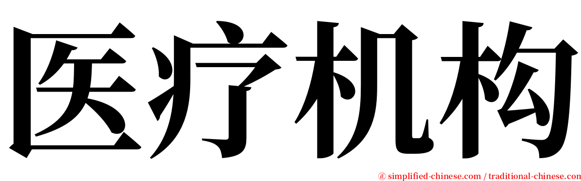 医疗机构 serif font