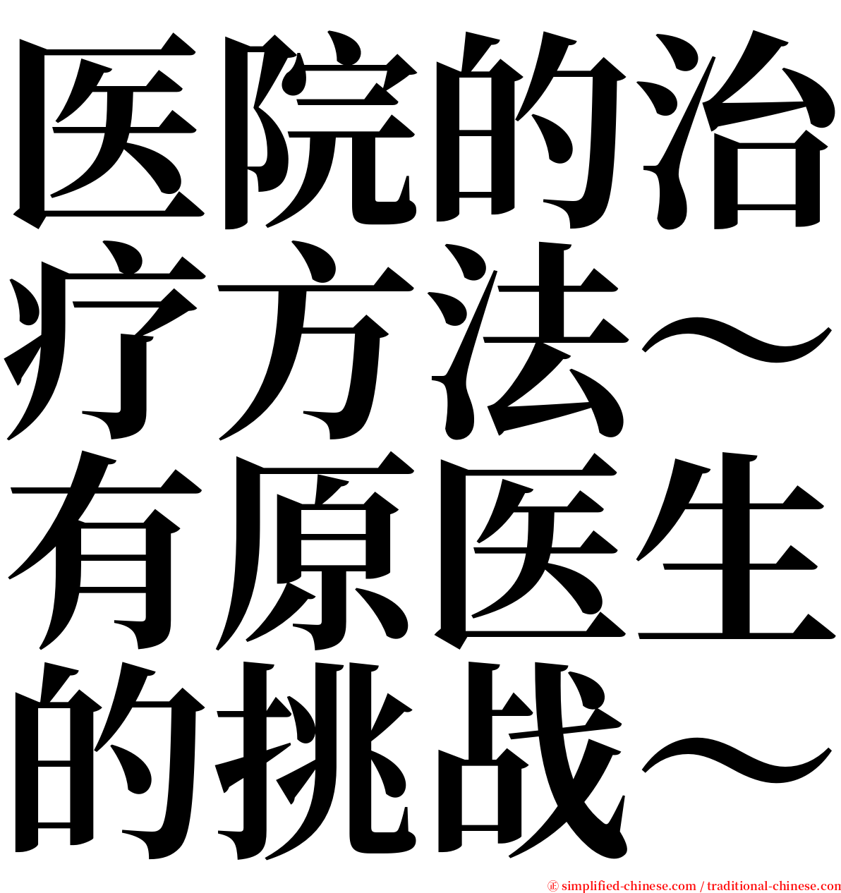 医院的治疗方法～有原医生的挑战～ serif font