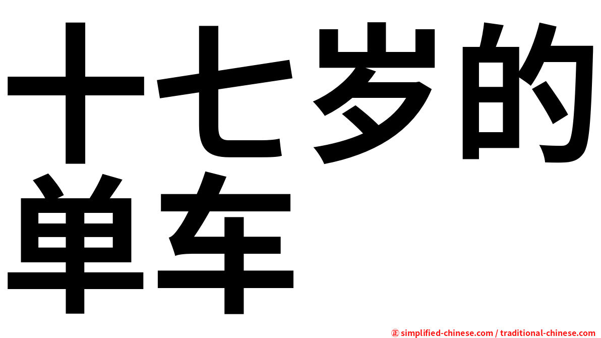 十七岁的单车