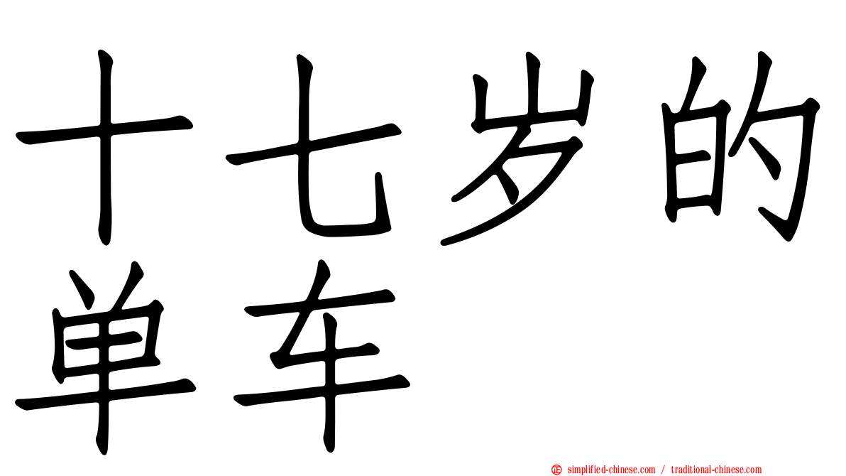 十七岁的单车