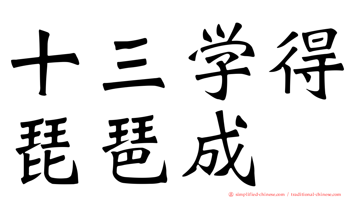 十三学得琵琶成