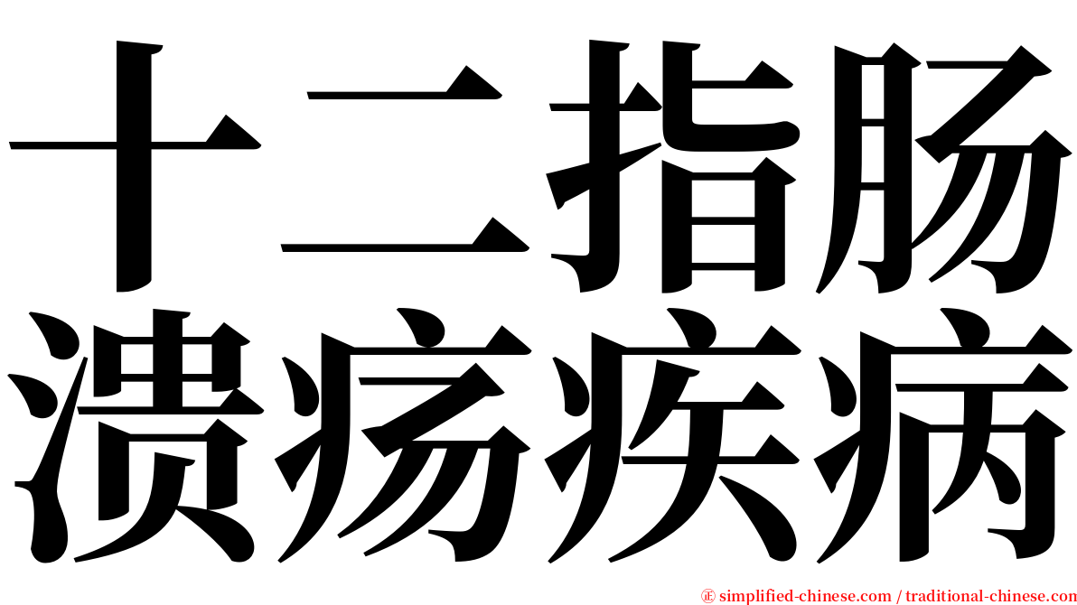 十二指肠溃疡疾病 serif font
