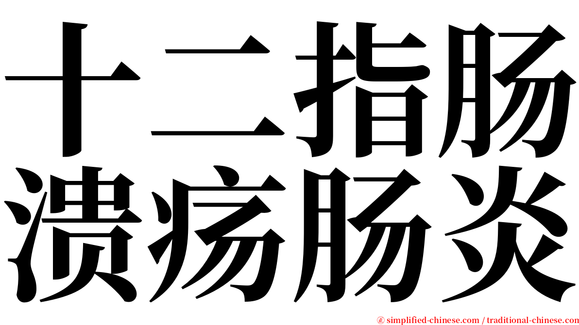十二指肠溃疡肠炎 serif font