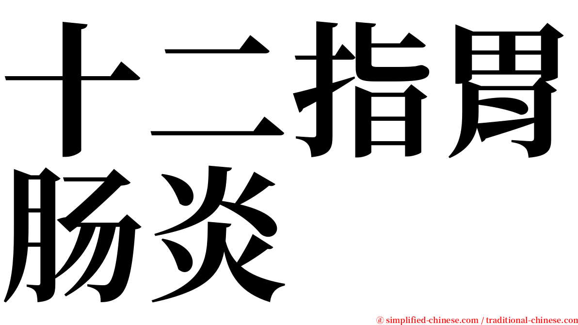 十二指胃肠炎 serif font