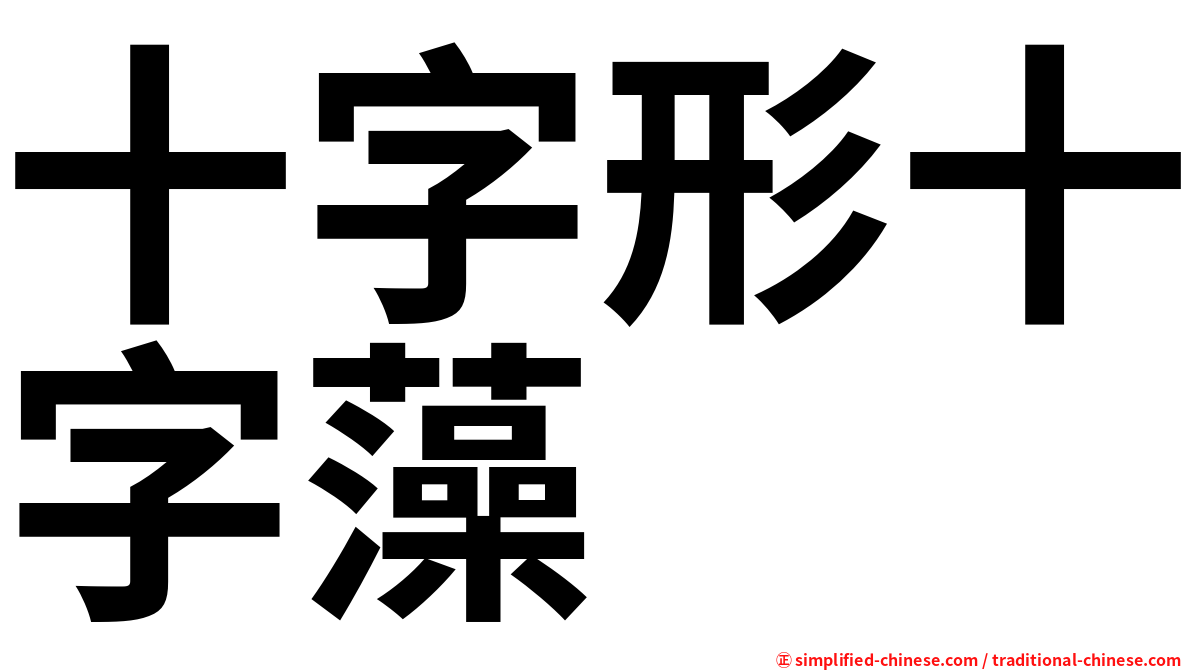 十字形十字藻