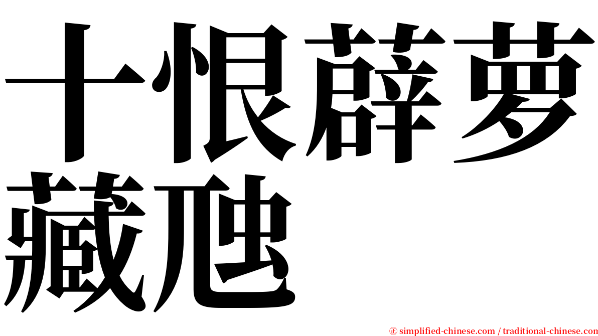 十恨薜萝藏虺 serif font