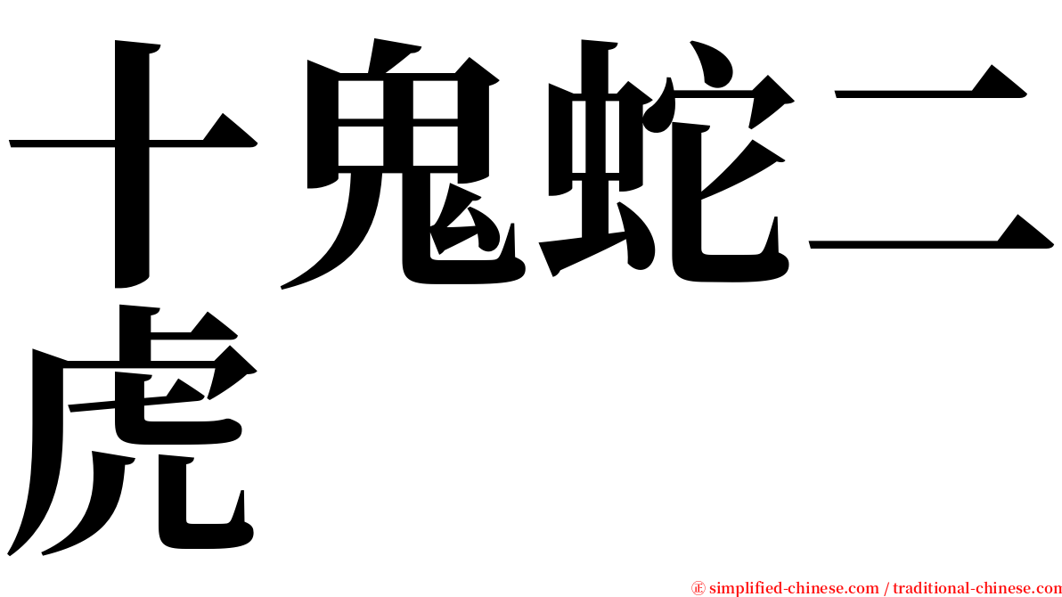 十鬼蛇二虎 serif font