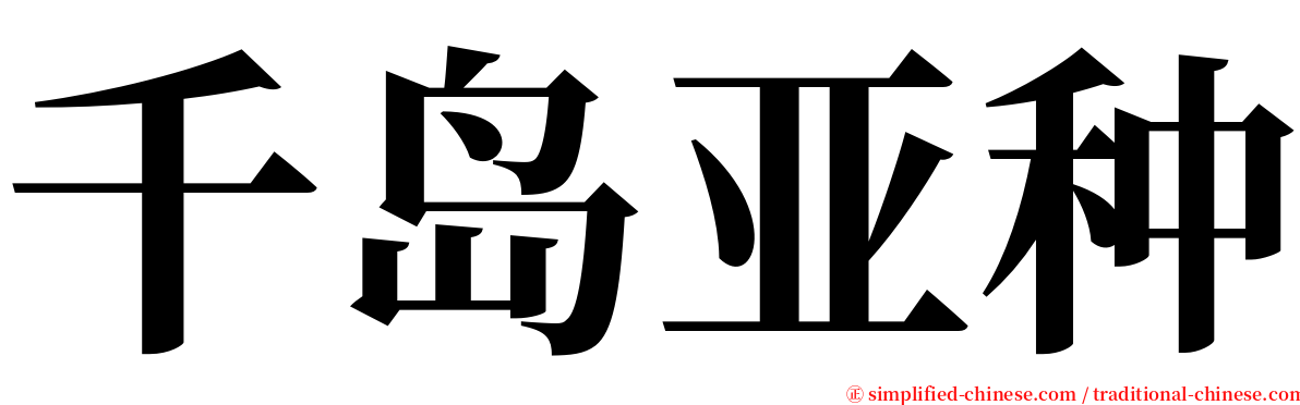 千岛亚种 serif font