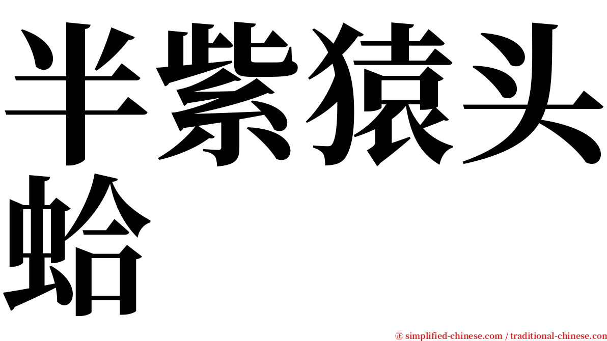 半紫猿头蛤 serif font