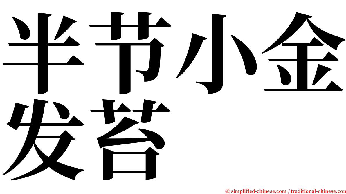 半节小金发苔 serif font