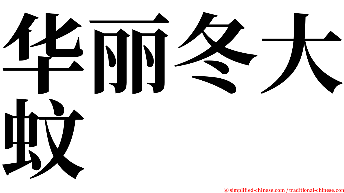 华丽冬大蚊 serif font