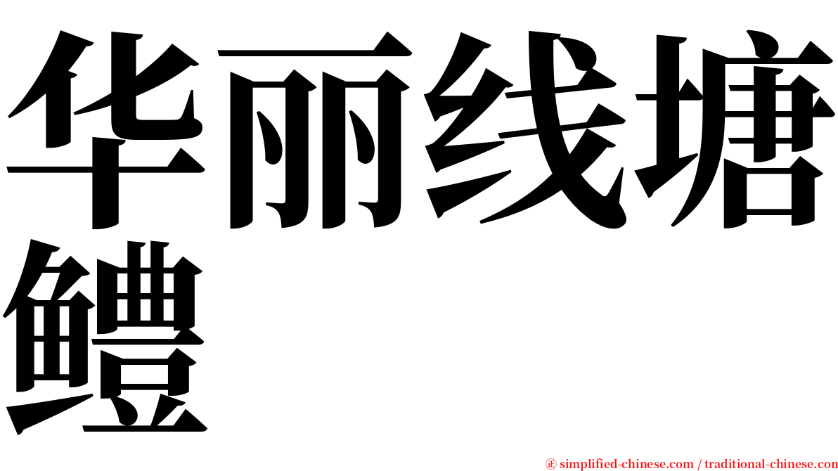 华丽线塘鳢 serif font