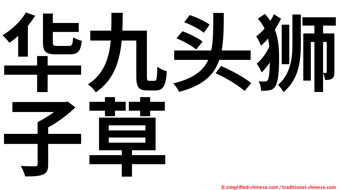 华九头狮子草