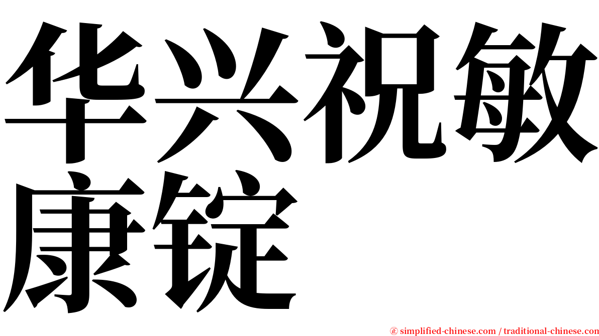 华兴祝敏康锭 serif font