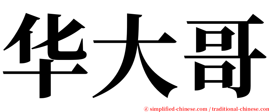 华大哥 serif font