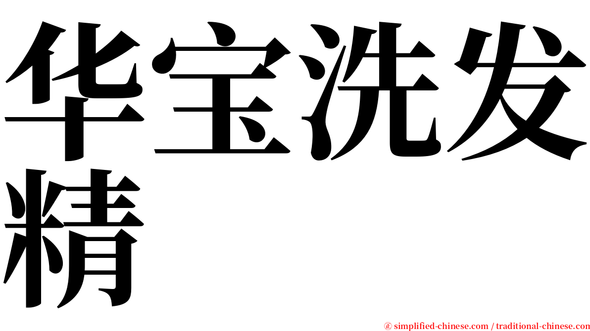 华宝洗发精 serif font