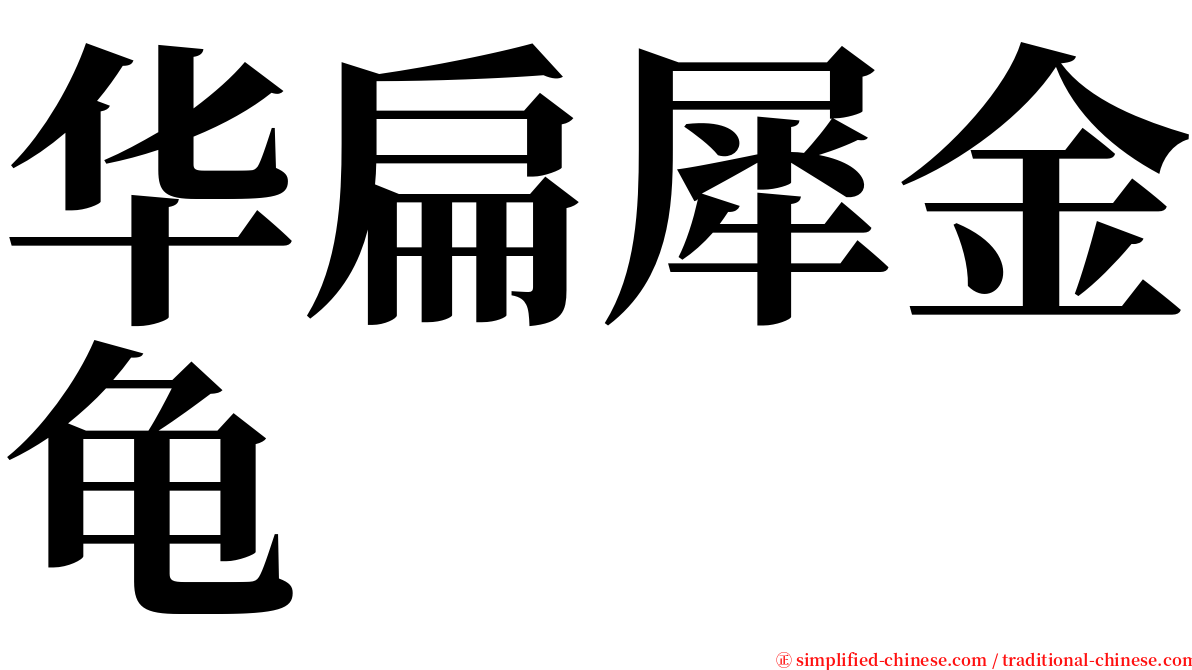 华扁犀金龟 serif font