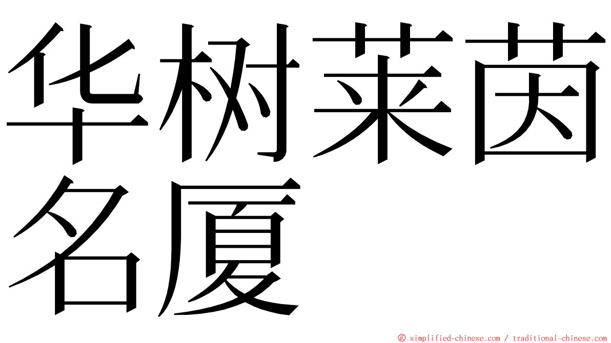 华树莱茵名厦 ming font