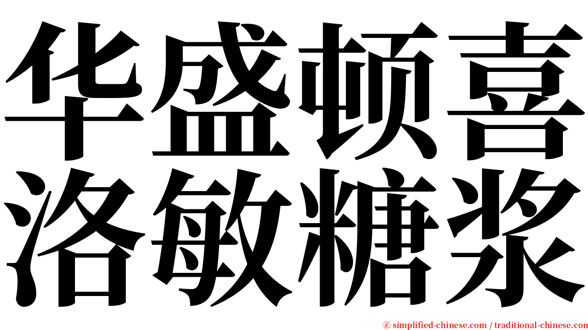 华盛顿喜洛敏糖浆 serif font