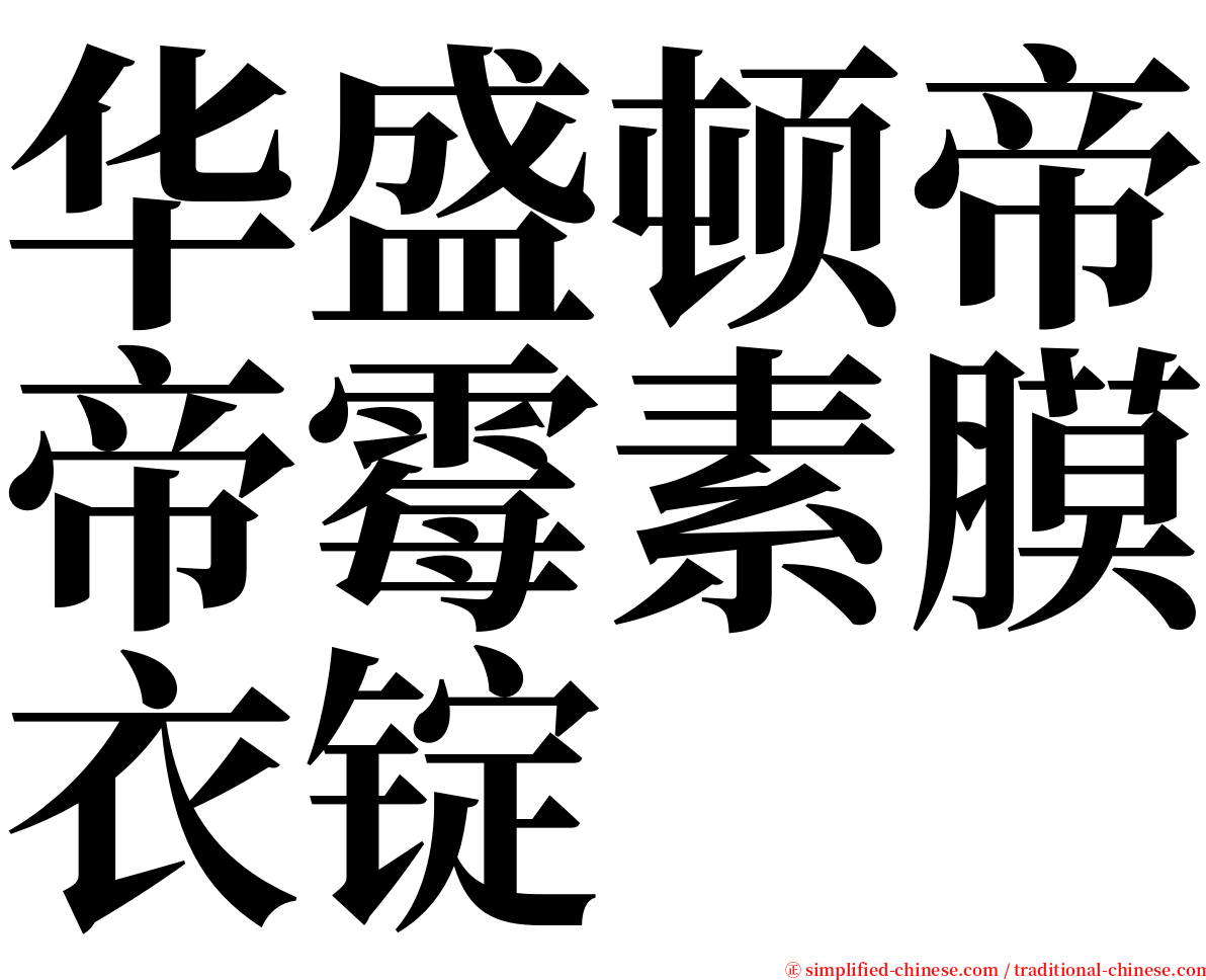 华盛顿帝帝霉素膜衣锭 serif font