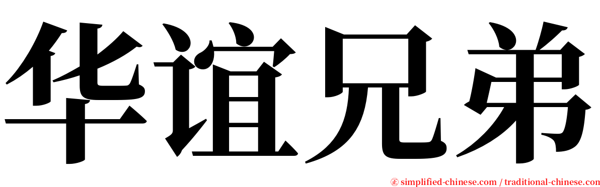 华谊兄弟 serif font
