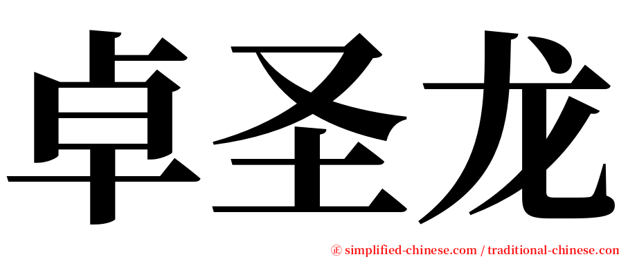 卓圣龙 serif font