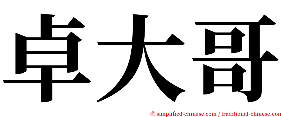 卓大哥 serif font