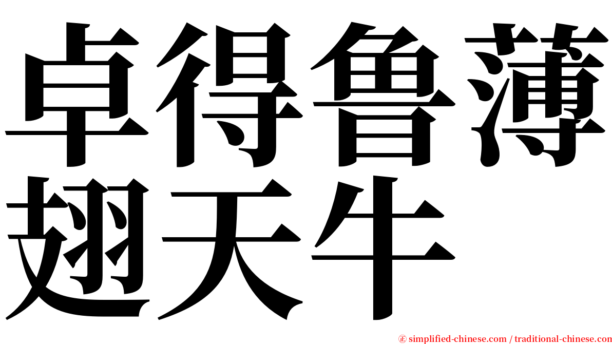 卓得鲁薄翅天牛 serif font