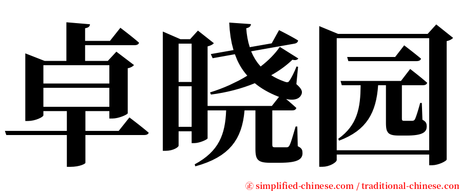卓晓园 serif font