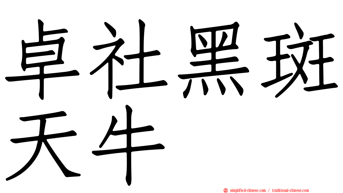 卓社黑斑天牛