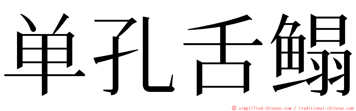 单孔舌鳎 ming font