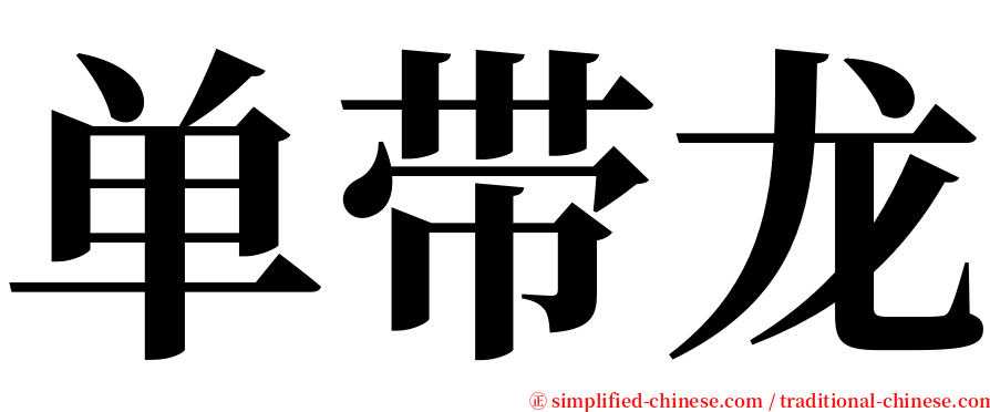 单带龙 serif font