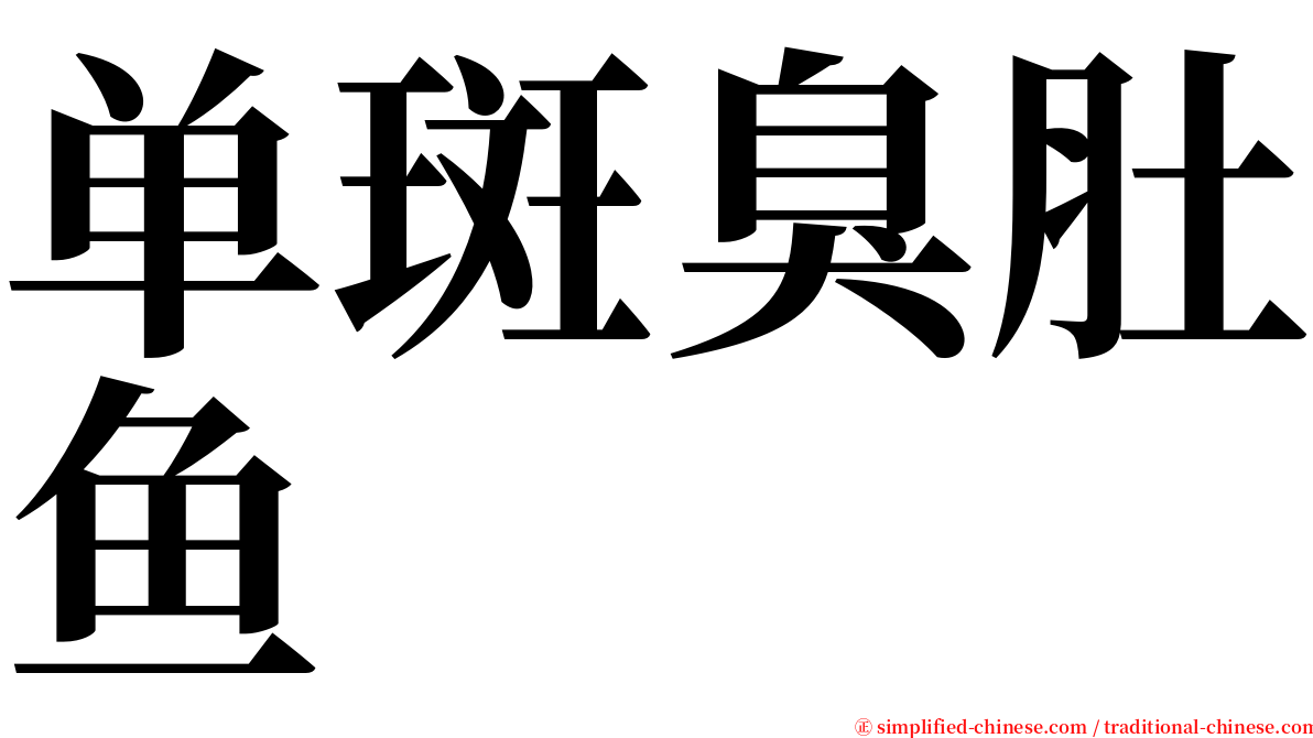 单斑臭肚鱼 serif font