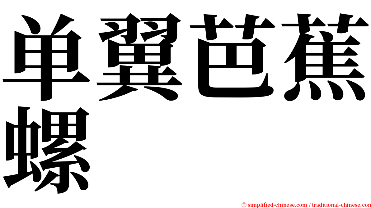 单翼芭蕉螺 serif font