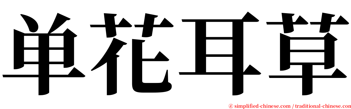 单花耳草 serif font