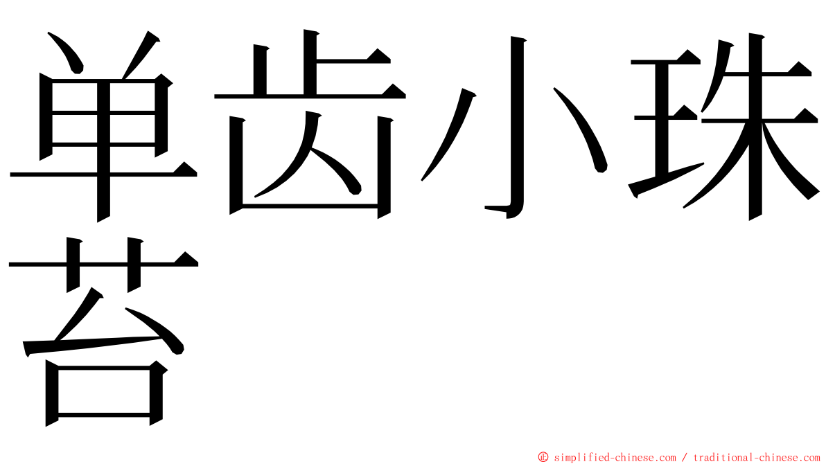 单齿小珠苔 ming font