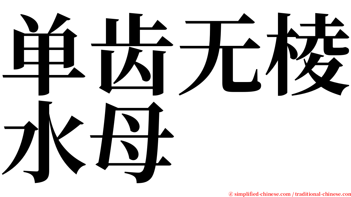 单齿无棱水母 serif font
